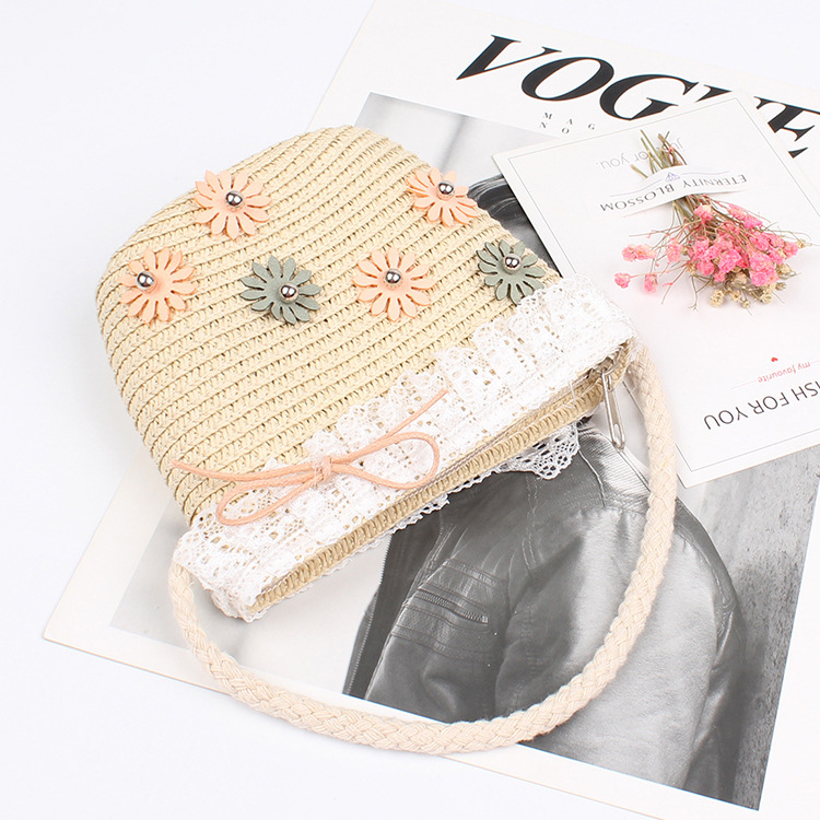 Children's Bag Fashion Wild Children's Straw Flower Princess Bag Wholesale Nihaojewelry display picture 1