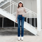 2018女装牛仔裤女韩版显瘦春季新款弹力学生九分毛边铅笔小脚裤子