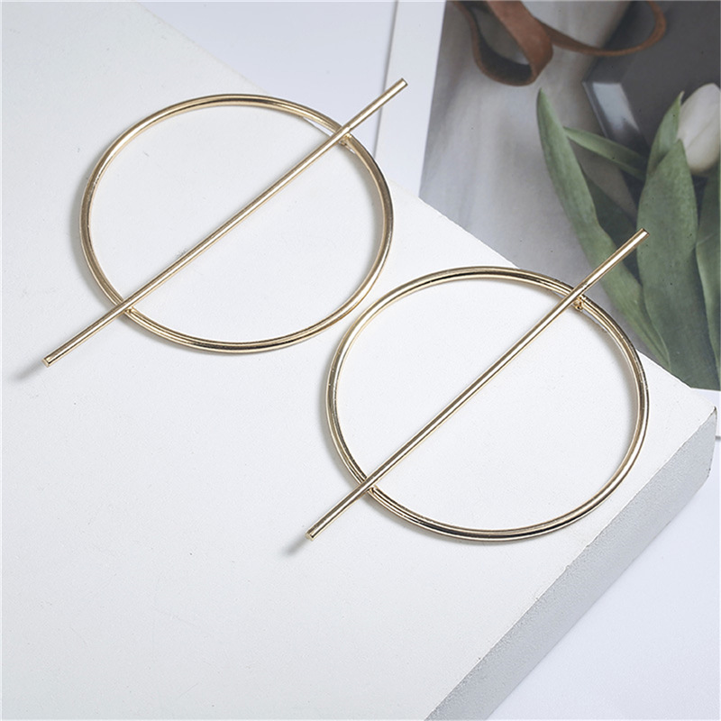 Pendientes grandes de círculo hueco europeos/americanos - Pendientes largos minimalistas, pendientes exagerados, joyería de moda - Venta directa de fábrica