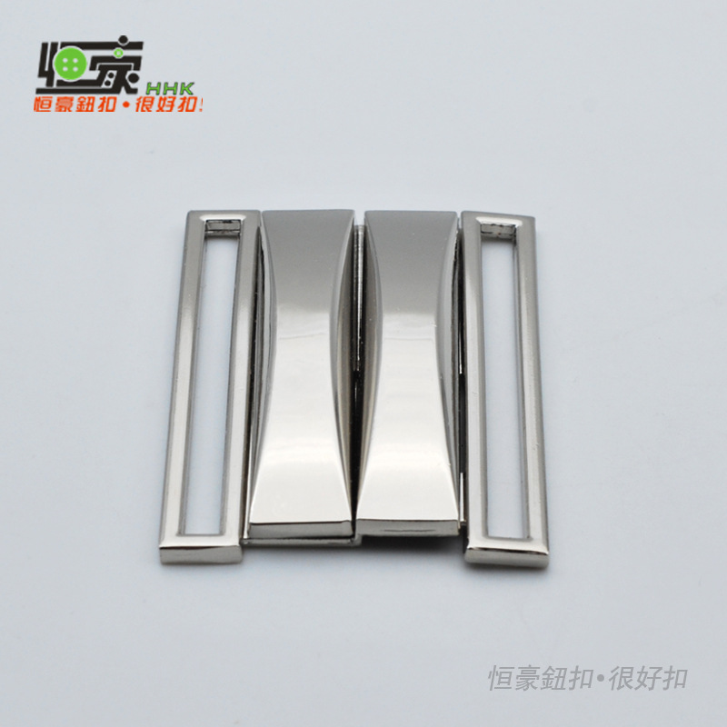 Fábrica en stock aleación de zinc hebilla de cinturón decorativo abrigo de mujer chaqueta rectangular hebilla de metal accesorios de ropa