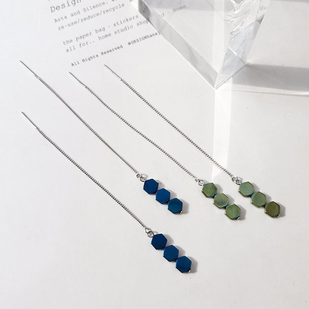 925 pendientes de plata de ley estilo coreano de moda fresca pendientes simples pendientes largos de moda de las mujeres
