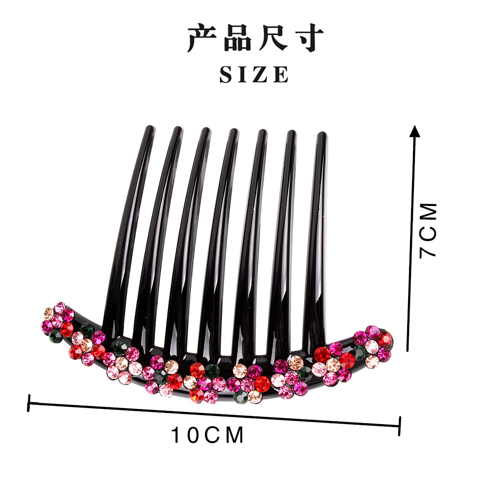 Estilo coreano rhinestone peine Flor de las mujeres peine de SIETE DIENTES peine del pelo tocado 2 yuanes tienda puesto de venta caliente venta directa de fábrica al por mayor