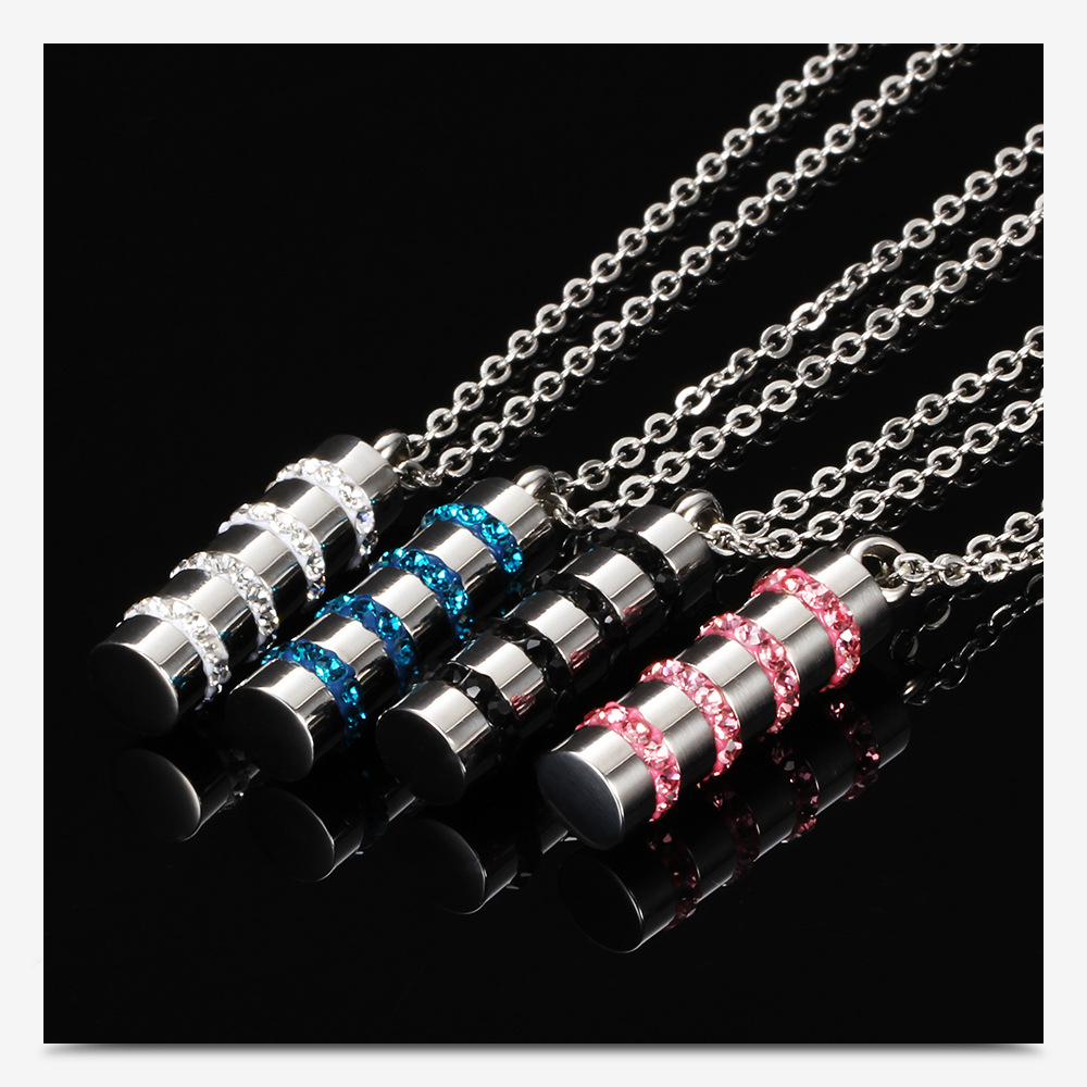 Fashion Geometric Titanium Steel Inlay Artificial Gemstones Necklace 1 Piece display picture 3