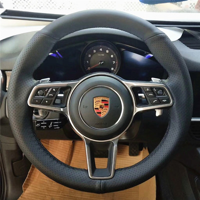 卡宴帕拉梅拉911 Boxster Macan保时捷手缝方向盘套翻毛方向盘套