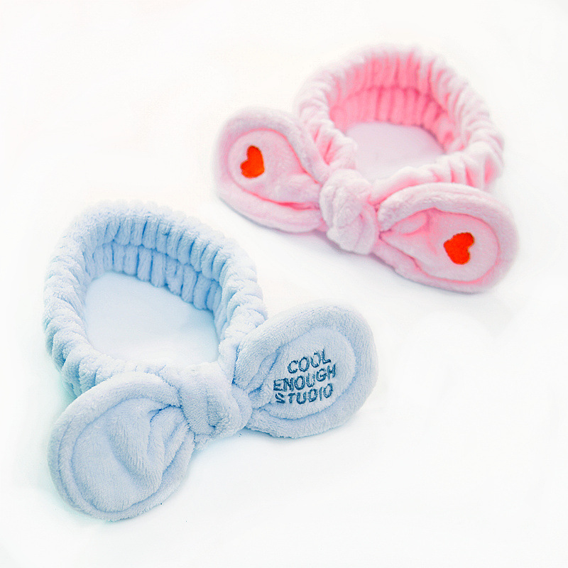 60g Weight Headwear Classification Wedding, Travel Occasion Animal Pattern Women'S Gender Grey, White, Pink, Red, Wine Red, Black Color Cute Bows Flannel Wide-brimmed Embroidery Hairband 4