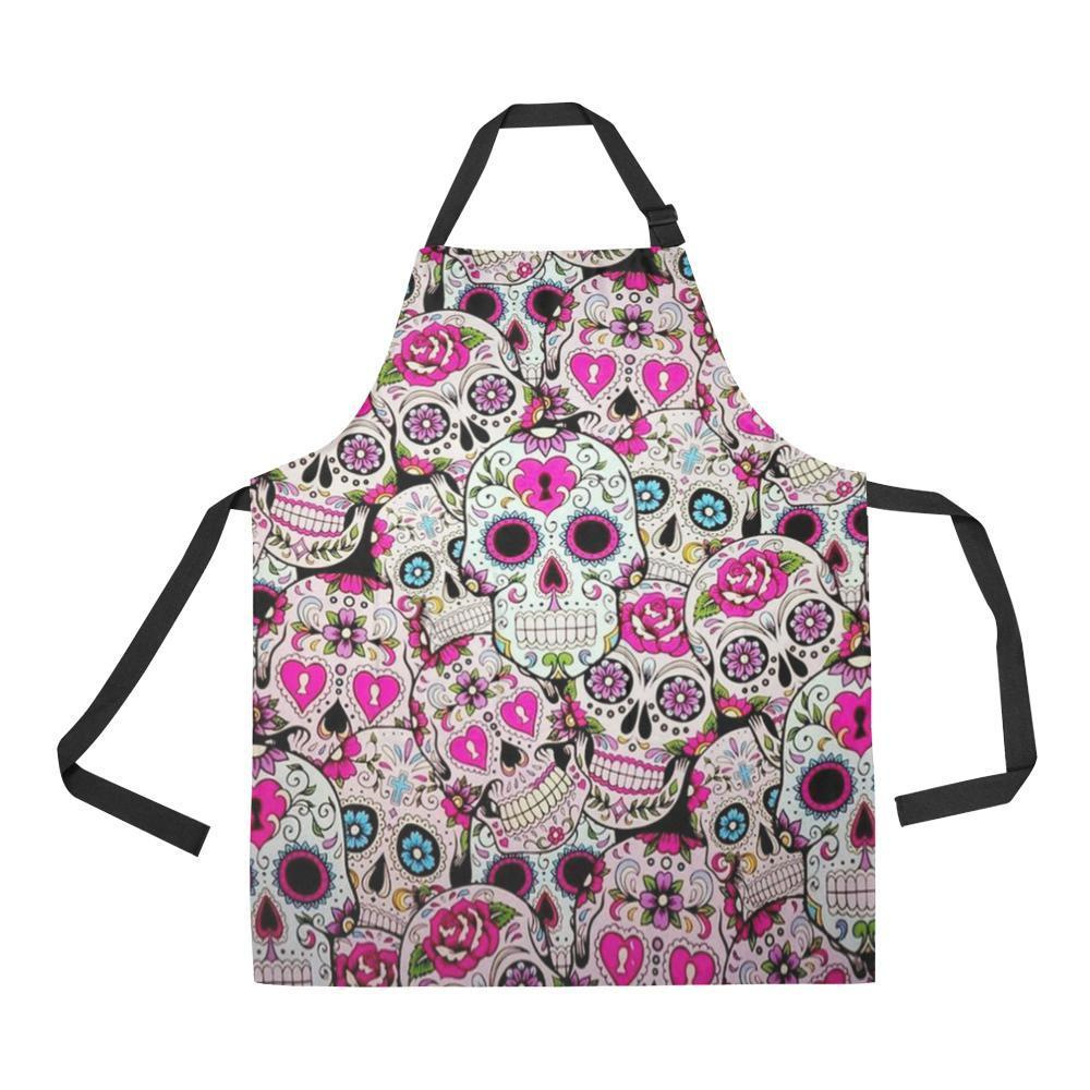 糖頭骨設(shè)計(jì)全印刷可調(diào)節(jié)圍裙斜紋100％滌綸柔軟舒適