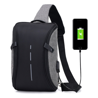 usb charge man Chest pack 2019 new pattern waterproof nylon One shoulder Inclined shoulder bag outdoors Travelling bag bag men