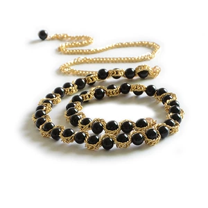 Ladies Pearl Crystal Waist Chain with Decorative Embellishment for Dresses