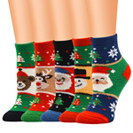 新款圣诞袜系列女士袜圣诞袜子珊瑚绒圣诞老人袜圣诞女袜批发直销