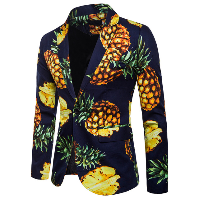 men’s wear Pineapple Beach style design a button men’s LAPEL SUIT 