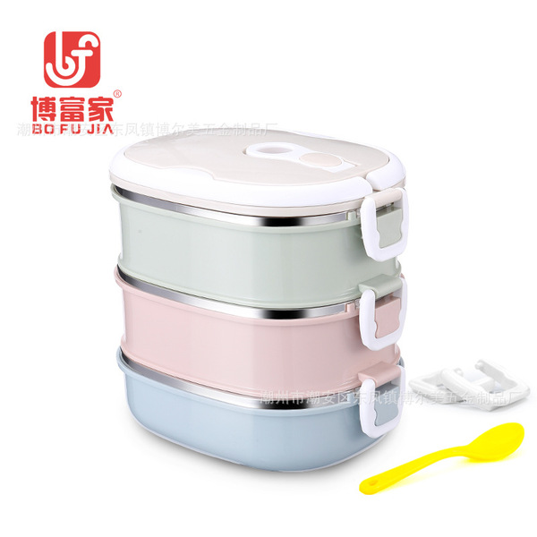 304 Stainless Steel Lunch Box Student Lunch Box Double Layer Large ...