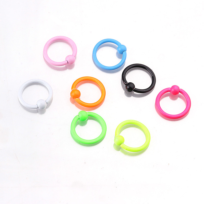 Neon Color Paint Stainless Steel Multi-purpose Ring display picture 5