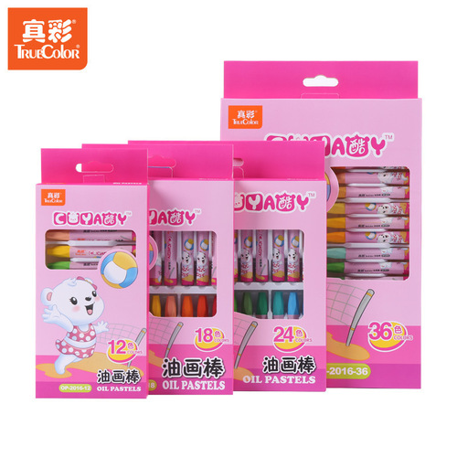 True color oil pastels 36 colors 12 colors children's painting crayons 201636 brushes Children's Day gift