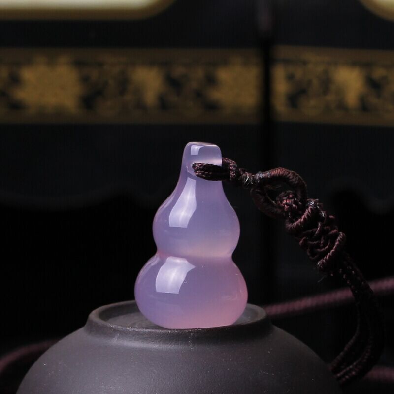 送礼佳品 玉石巴西冰种紫玉髓葫芦吊坠玛瑙玉髓挂件玉坠 促销