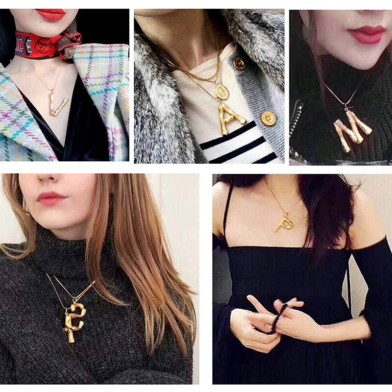 Fashion Lava Geometric Letter Pendent Short Clavicle Necklace display picture 3