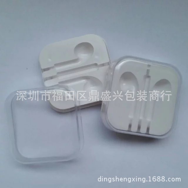 适用于苹果5代/6代 耳机线专用仿原水晶盒 通用耳机线塑料包装盒