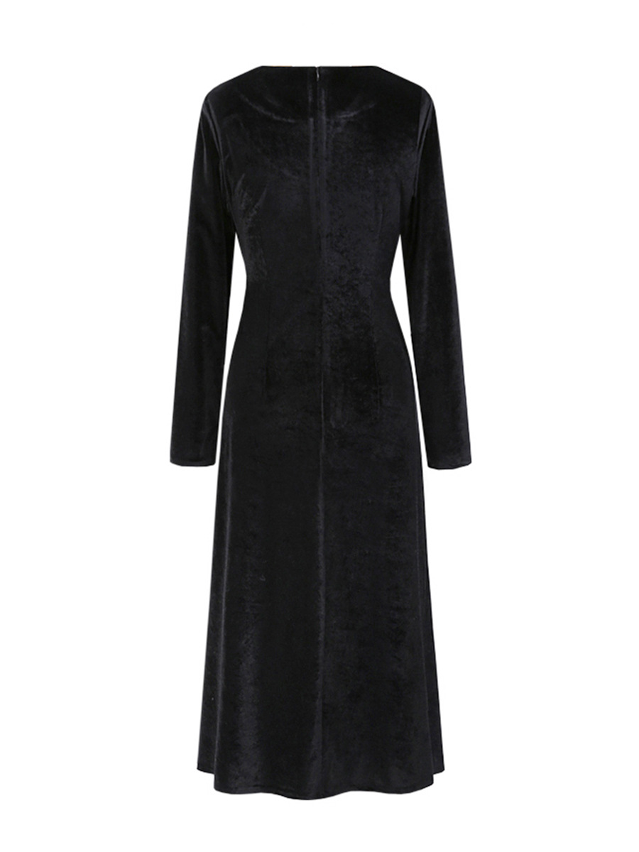 autumn and winter velvet long-sleeved dress  NSJR17222