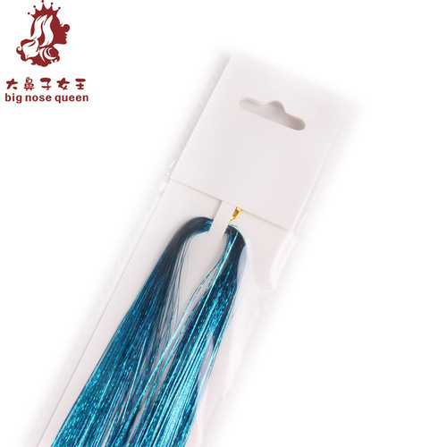 95cm Colorful Laser Ribbon Hair Extension with 26 Colors Braided Hair with Gold and Silver Threads Fake Hair Base Earring Flashing Colorful Hair Accessory
