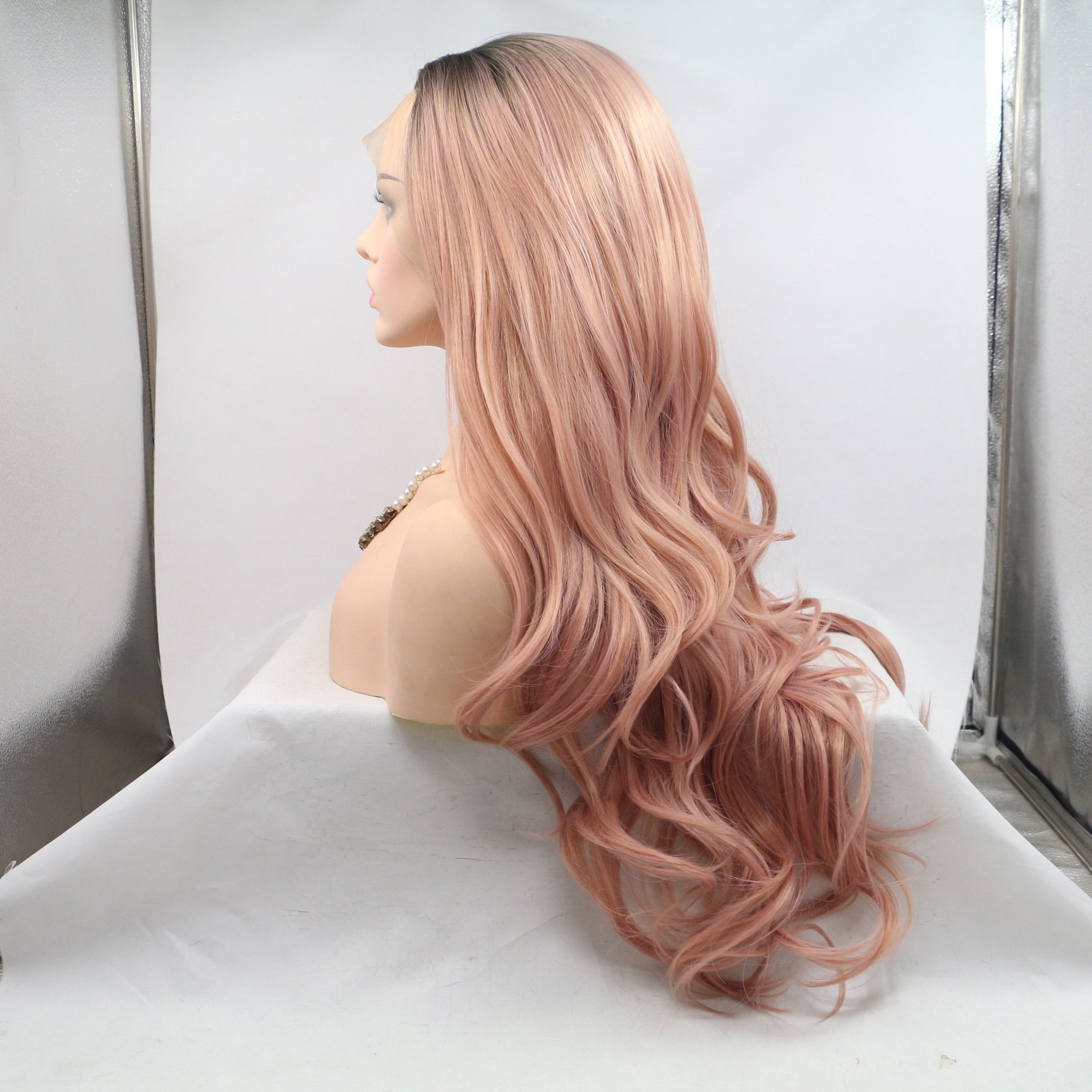 NEWLOOK PW1047 nueva moda peluca de cabello largo peluca de encaje peluca de enseñanza