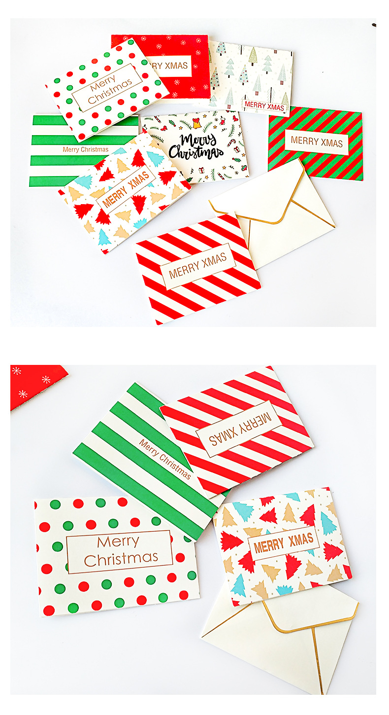 Christmas Cute Letter Stripe Paper Card display picture 1