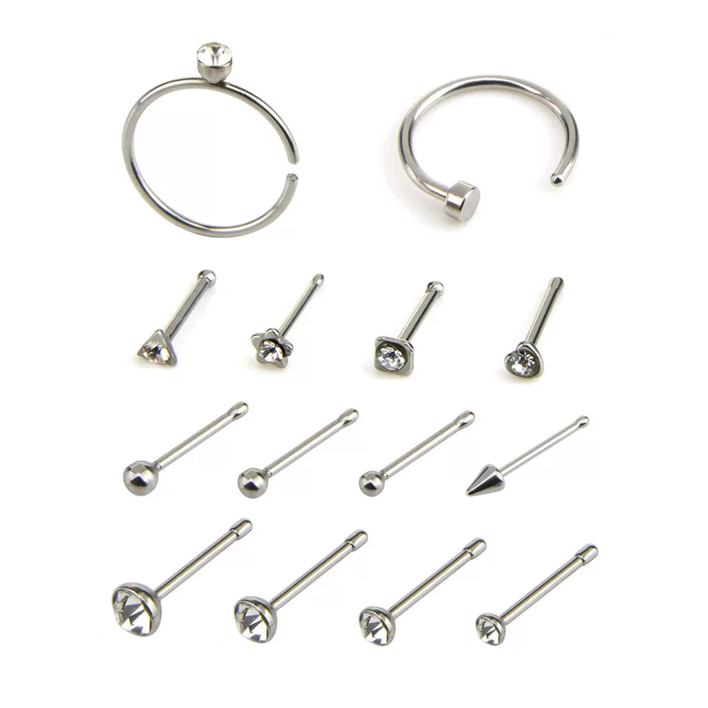 Mixed set stainless steel, nose piercing
