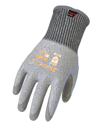 供应赛立特N10590中型PU涂掌5级防切割耐磨透气舒适灵巧防护手套