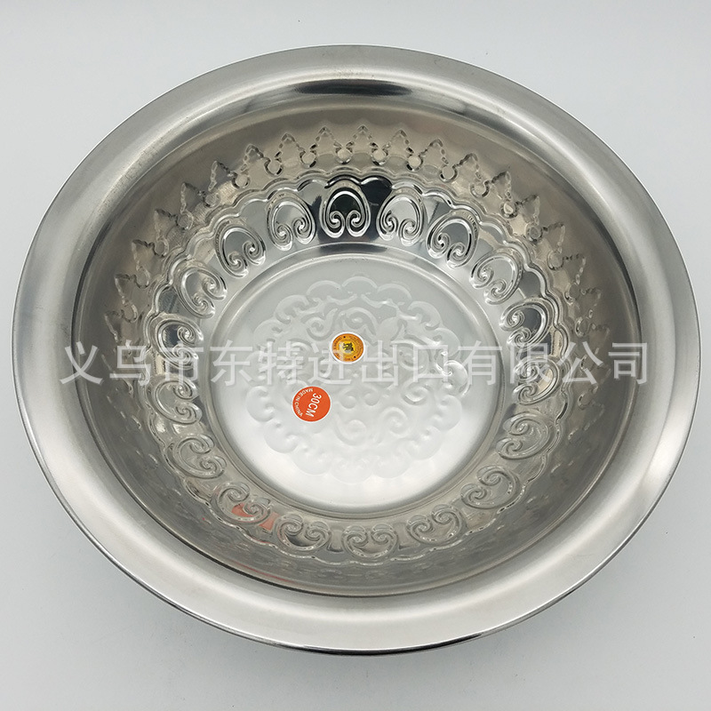 厂家直销不锈钢盖盆多功能压花盆外贸出口盖盆平盖大圆套盆详情图8