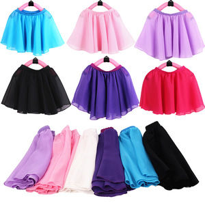 Girls Toddler White pink blue red ballet latin dance skirts  chiffon latin dance costume for kids veil practice Ballet gymnastics dance skirt for girls