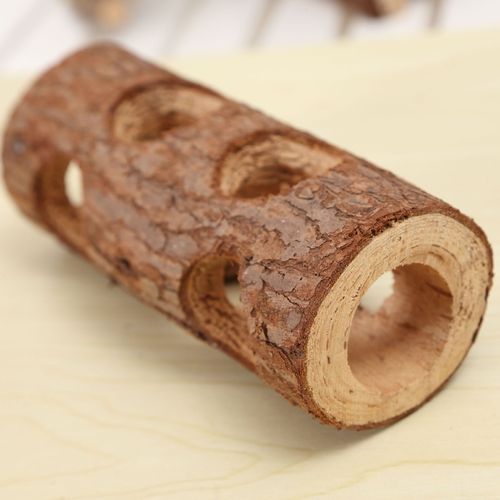 Amazon Cross-border warehouse hamster solid wood pipe bird stand solid wood rabbit grinding cat dog toy tree tube