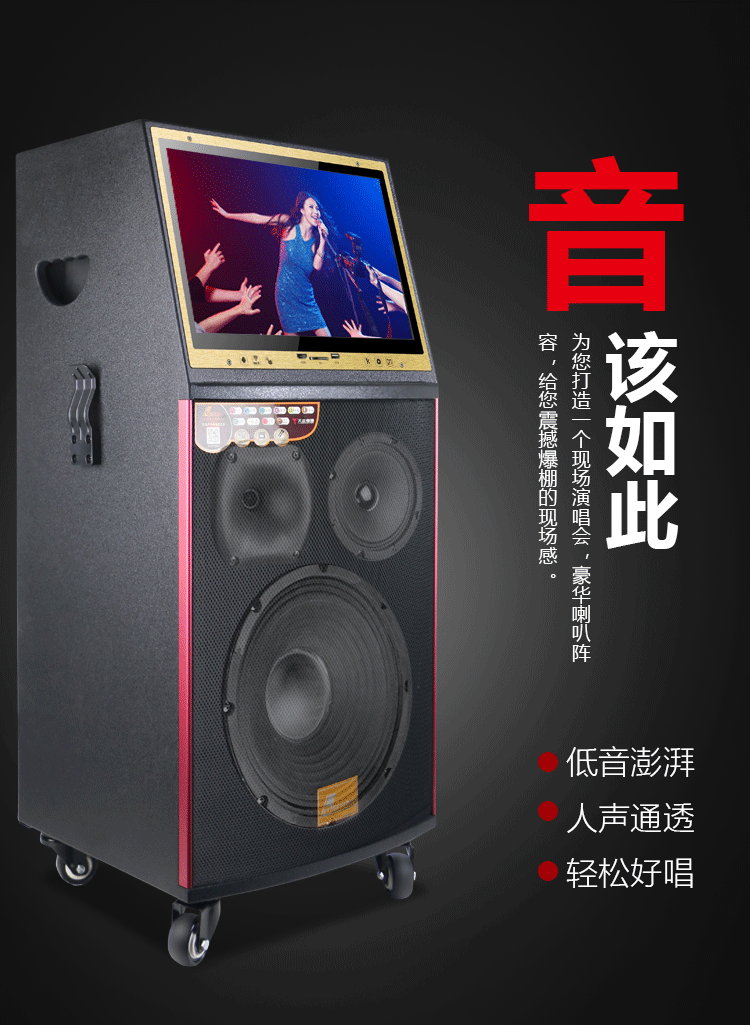Factory direct sales of outdoor audio equipment, 18-inch high-power display, Bluetooth and WIFI three-way karaoke and video speaker detail image 8