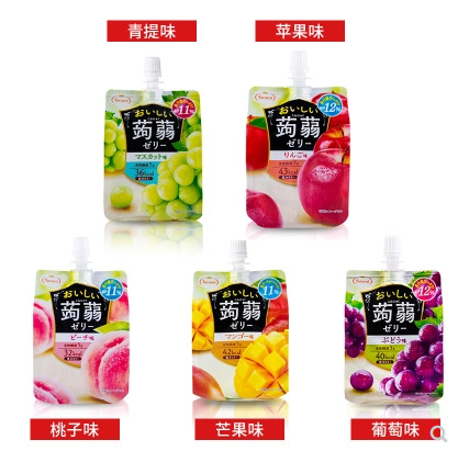 多拉米i蒟蒻吸吸果冻苹果芒果白桃葡萄果冻|ms