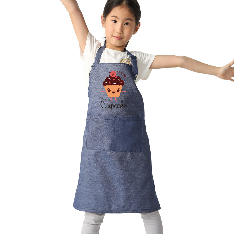 Delantal para niños Denim ajustable SOMBRERO actividad Jugar ropa pintura Centro de Educación Temprana centro comercial rendimiento ropa entre padres e hijos