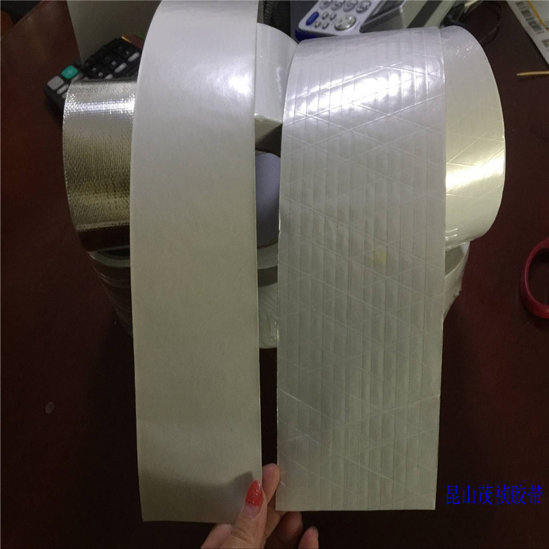 W38贴面白膜夹筋聚丙烯白膜铝箔胶带 三合一白膜夹筋玻璃棉贴面胶