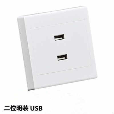 厂家直销86型墙壁开关插座 二位USb插座2.1A快速手机充电面板批发|ru