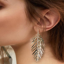 歐美時尚氣質百搭金屬樹葉耳環 2018熱銷新款樹葉耳釘耳飾