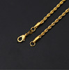 Golden necklace with pigtail, 3mm, suitable for import, Amazon, European style, wholesale