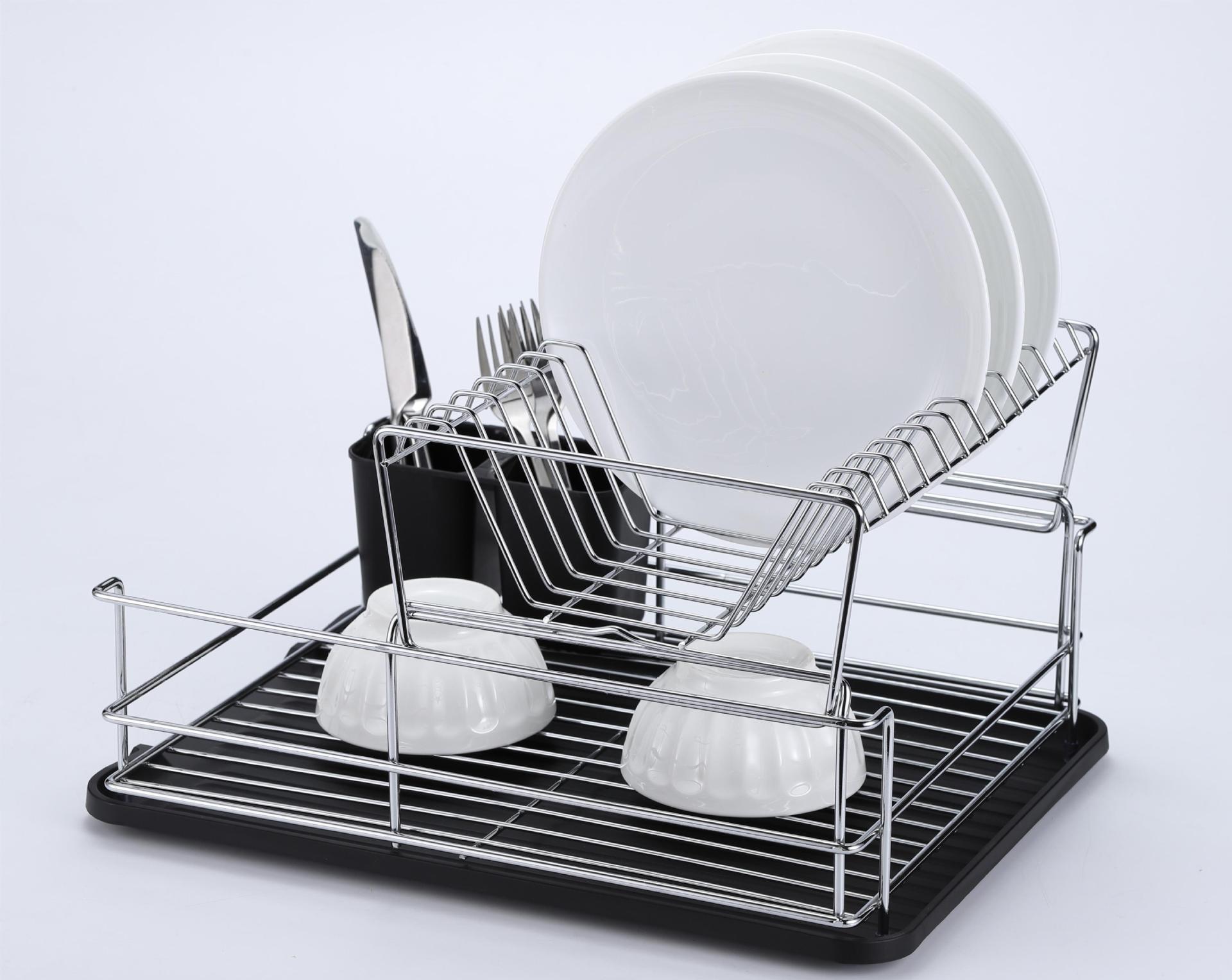 Manufactor supply Iron art double-deck household kitchen Stands Leachate Storage electroplate Dish rack Storage racks