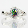 Fashionable zirconium, classic women's ring with stone, European style, simple and elegant design, wish