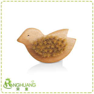 [ronghuang] Manufacturer Bird-shaped Lotus Wood Pig Hair Finger Seam Cleaning Brush Nail Brush