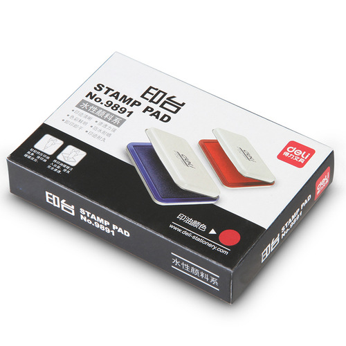 Deli 9891 ink pad does not fade, fast drying ink pad iron box ink pad oil, office financial stationery supplies wholesale