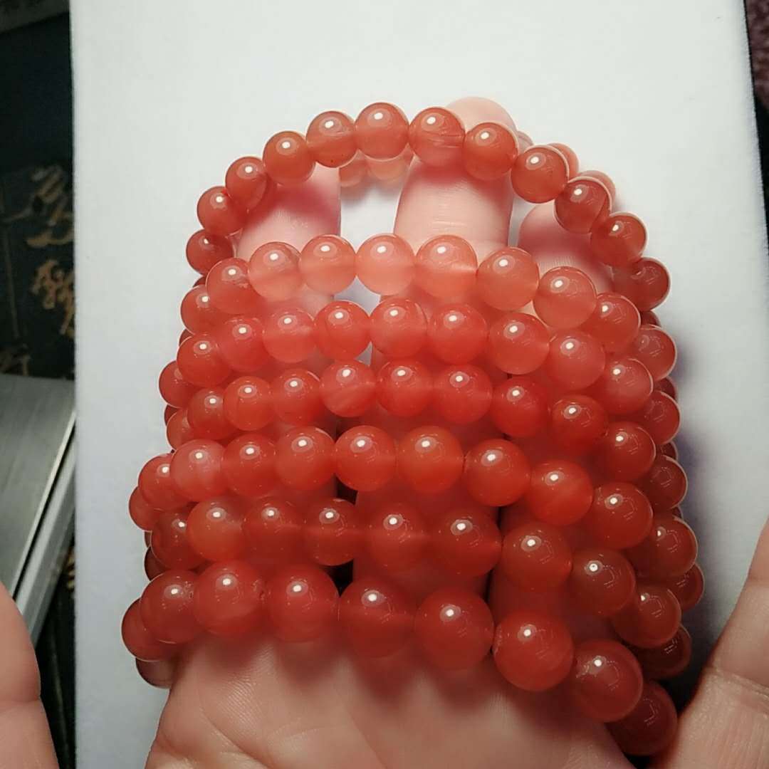 可塘濠淋珠宝天然樱桃红玛瑙手链 厂家直销一件代发诚招微商代理