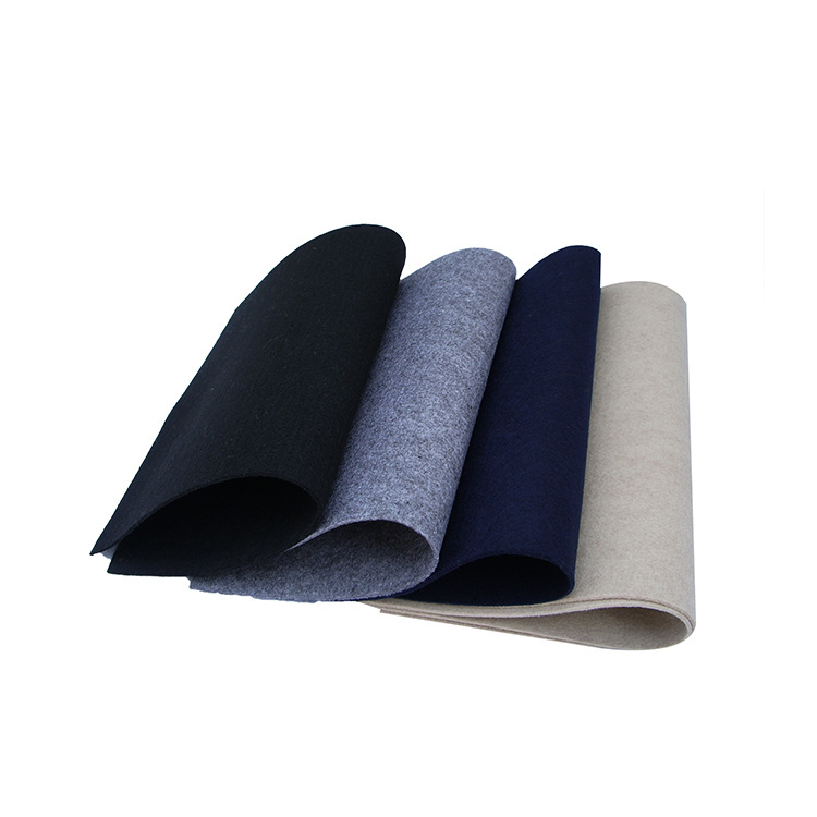 厂家批发 针刺无纺布制帽毛毡面料 环保耐热防尘涤纶毛毡可定制
