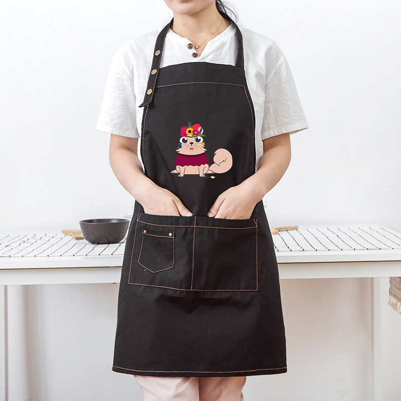 Tienda de flores para mascotas ropa de trabajo delantal cocina moda coreana anti-fouling anti-aceite pareja delantal de cocina logotipo imprimible