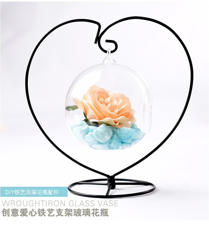 Creativo de estilo europeo doble colgante cristal florero hidropónico flor Ware moda accesorios para el hogar artesanía ventas directas de la fábrica