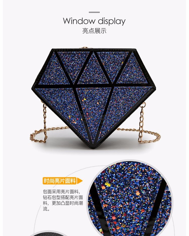 wholesale fashion laser sequins diamond diagonal bagpicture70
