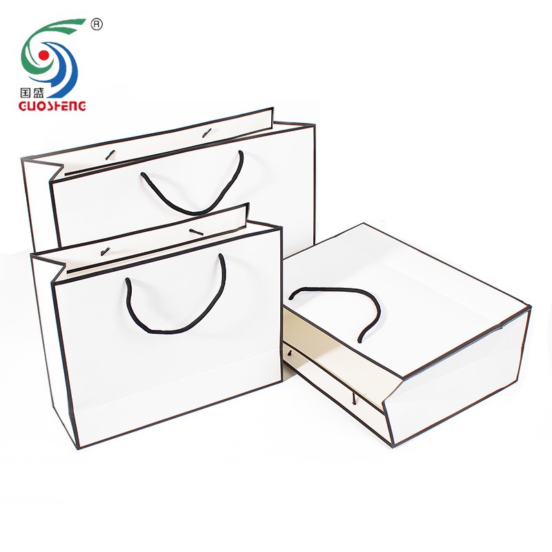 Factory spot white card handbag bag horizontal clothing packaging…
