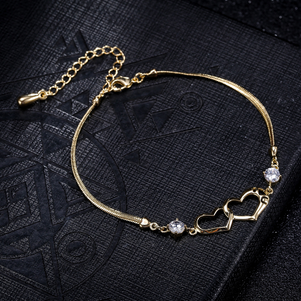 Brand copper bracelet with zircon