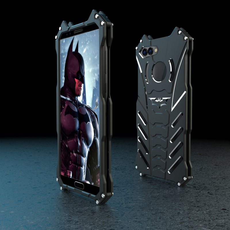 R-Just Batman Shockproof Aluminum Shell Metal Case with Custom Batarang Stent for Huawei nova 2s