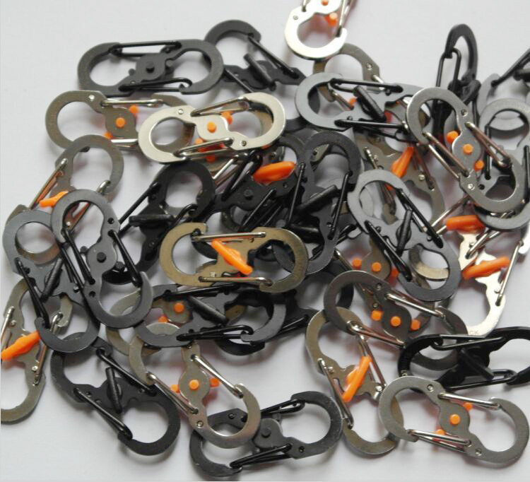 主图-厂家直供 带锁8字扣 防盗S扣 防脱落 金属钥匙扣 挂