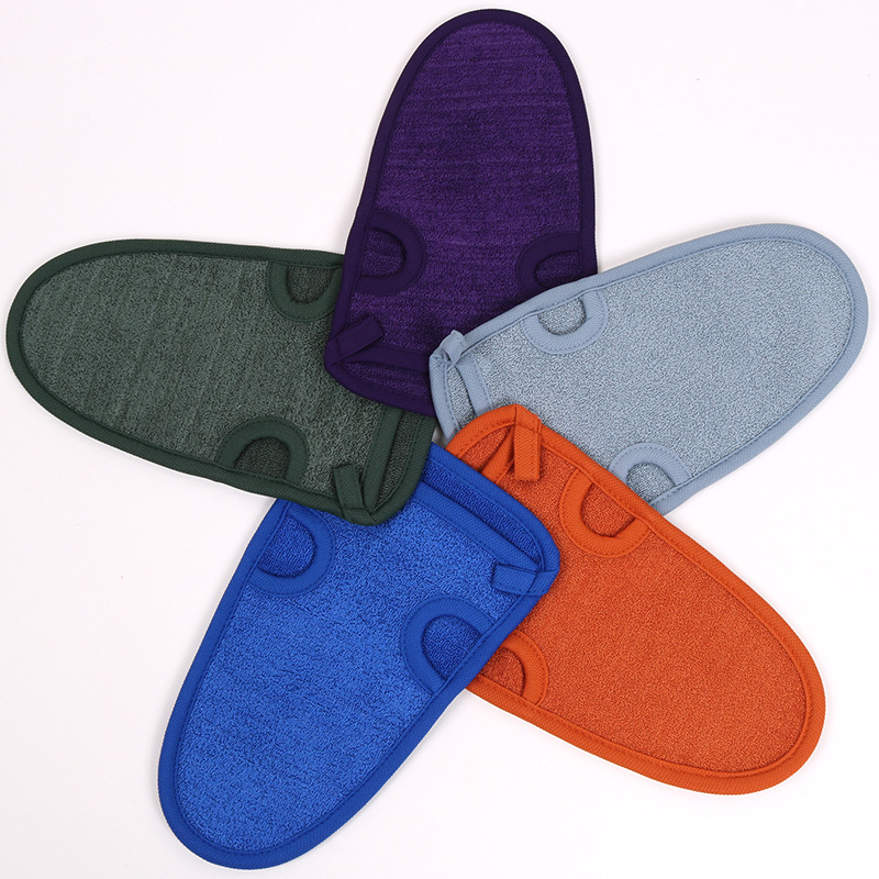 韩式双面免搓澡巾轻松去污 男士沐浴手套式搓澡巾批发